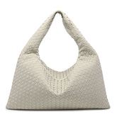 Sac à bandoulière en daim tissé à la main de grande capacité de couleur unie simple et décontracté